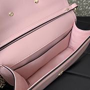 Fortok Valentino Garavani Small Locò Crystal-Embellished Leather Handle Bag Pink 19x11x5cm - 4