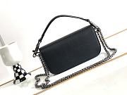 Fortok Valentino Garavani Small Locò Crystal-Embellished Leather Handle Bag Black 20x11x5cm  - 5