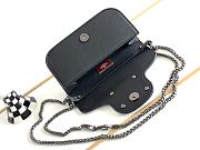 Fortok Valentino Garavani Small Locò Crystal-Embellished Leather Handle Bag Black 20x11x5cm  - 3