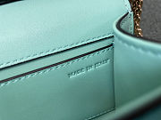 Fortok Valentino Garavani Small Locò Crystal-Embellished Leather Handle Bag Light Green 20x11x5cm - 6