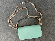 Fortok Valentino Garavani Small Locò Crystal-Embellished Leather Handle Bag Light Green 20x11x5cm - 3