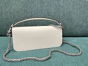 Fortok Valentino Garavani Small Locò Crystal-Embellished Leather Handle Bag White 27x13x6cm - 4