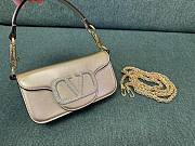Fortok Valentino Garavani Small Locò Crystal-Embellished Leather Handle Bag Gold 20x11x5cm - 6