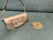 Fortok Valentino Garavani Small Locò Crystal-Embellished Leather Handle Bag Gold 20x11x5cm - 3