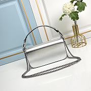 Fortok Valentino Garavani Small Locò Crystal-Embellished Leather Handle Bag Silver 20x11x5cm - 6