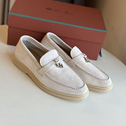 Fortok Loro piana Summer Charms Walk Loafer Suede Pearl  - 3