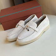 Fortok Loro piana Summer Charms Walk Loafer Suede Pearl  - 2