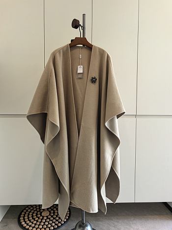 Fortok Loro Piana Cashmere Long Cape Beige