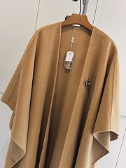 Fortok Loro Piana Cashmere Long Cape Brown - 6