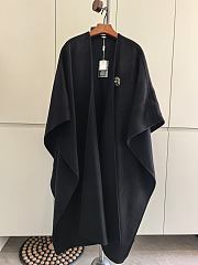 Fortok Loro Piana Cashmere Long Cape Black - 4