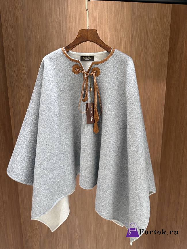 Fortok Loro Piana Cashmere Poncho Grey - Premium Quality - 1