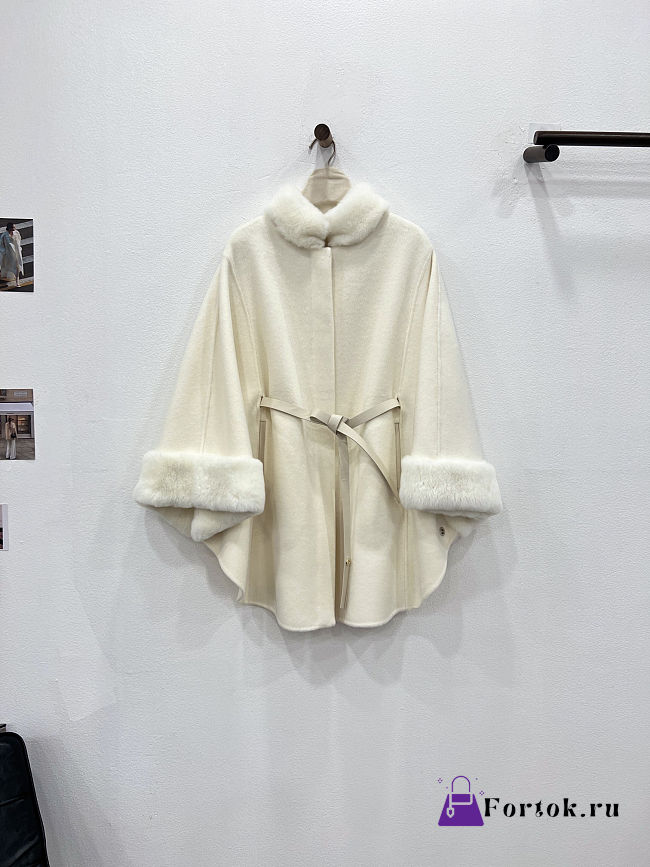 Fortok Loro Piana Salzburg Cape With detachable collar and cuffs in fur Natural Melange - 1