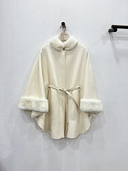 Fortok Loro Piana Salzburg Cape With detachable collar and cuffs in fur Natural Melange - 2