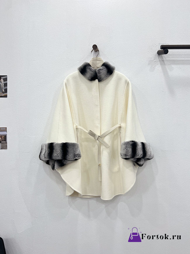 Fortok Loro Piana Salzburg Cape With detachable Black collar and cuffs in fur - 1