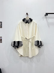 Fortok Loro Piana Salzburg Cape With detachable Black collar and cuffs in fur - 1