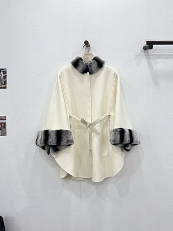 Fortok Loro Piana Salzburg Cape With detachable Black collar and cuffs in fur