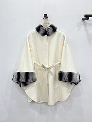 Fortok Loro Piana Salzburg Cape With detachable Black collar and cuffs in fur - 5