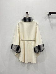 Fortok Loro Piana Salzburg Cape With detachable Black collar and cuffs in fur - 4