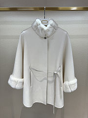 Fortok Loro Piana Salzburg Cape With detachable collar and cuffs in fur Shea Butter - 1