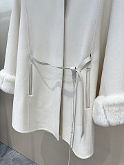 Fortok Loro Piana Salzburg Cape With detachable collar and cuffs in fur Shea Butter - 6