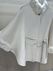 Fortok Loro Piana Salzburg Cape With detachable collar and cuffs in fur Shea Butter - 3