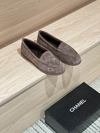 Fortok Chanel loafers in Suede Dark Brown