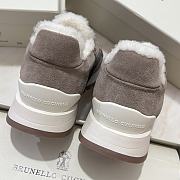 Fortok Brunello Cucinelli suede shearling-trim sneakers Dark Brown - 5