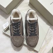 Fortok Brunello Cucinelli suede shearling-trim sneakers Dark Brown - 4