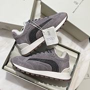Fortok Brunello Cucinelli suede shearling-trim sneakers Grey - 4
