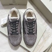 Fortok Brunello Cucinelli suede shearling-trim sneakers Grey - 3