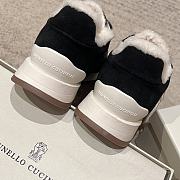 Fortok Brunello Cucinelli suede shearling-trim sneakers Black - 5