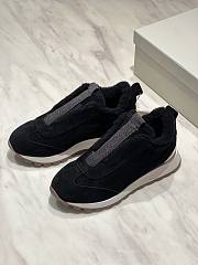 Fortok Brunello Cucinelli suede and techno fabric low-top sneakers Black - 1