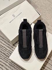 Fortok Brunello Cucinelli suede and techno fabric low-top sneakers Black - 5