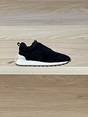 Fortok Brunello Cucinelli suede and techno fabric low-top sneakers Black - 3
