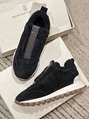 Fortok Brunello Cucinelli suede and techno fabric low-top sneakers Black - 2