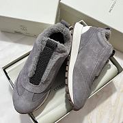 Fortok Brunello Cucinelli suede and techno fabric low-top sneakers Grey - 6