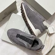 Fortok Brunello Cucinelli suede and techno fabric low-top sneakers Grey - 3