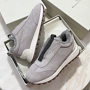 Fortok Brunello Cucinelli suede and techno fabric low-top sneakers Light Grey - 5