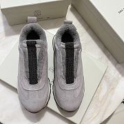 Fortok Brunello Cucinelli suede and techno fabric low-top sneakers Light Grey - 4