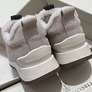 Fortok Brunello Cucinelli suede and techno fabric low-top sneakers Beige - 6