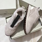 Fortok Brunello Cucinelli suede and techno fabric low-top sneakers Beige - 4