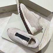 Fortok Brunello Cucinelli suede and techno fabric low-top sneakers Beige - 3