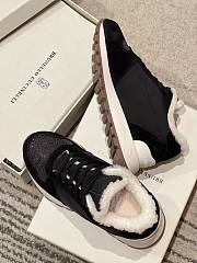 Fortok Brunello Cucinelli sneakers with fur lining Lace-up Black - 4