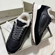 Fortok Brunello Cucinelli shearling-lined suede and leather runners Black - 5