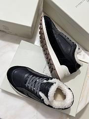 Fortok Brunello Cucinelli shearling-lined suede and leather runners Black - 2