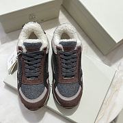 Fortok Brunello Cucinelli shearling-lined suede and fur runners Dark Brown - 5