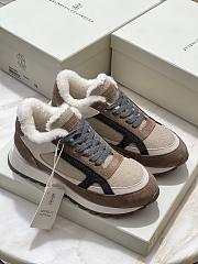 Fortok Brunello Cucinelli shearling-lined suede and Fur runners Beige - 1