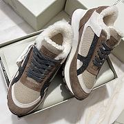 Fortok Brunello Cucinelli shearling-lined suede and Fur runners Beige - 4