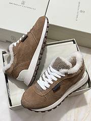 Fortok Brunello Cucinelli sneakers with a suede and Fur Dark Brown - 4