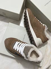 Fortok Brunello Cucinelli sneakers with a suede and Fur Dark Brown - 3